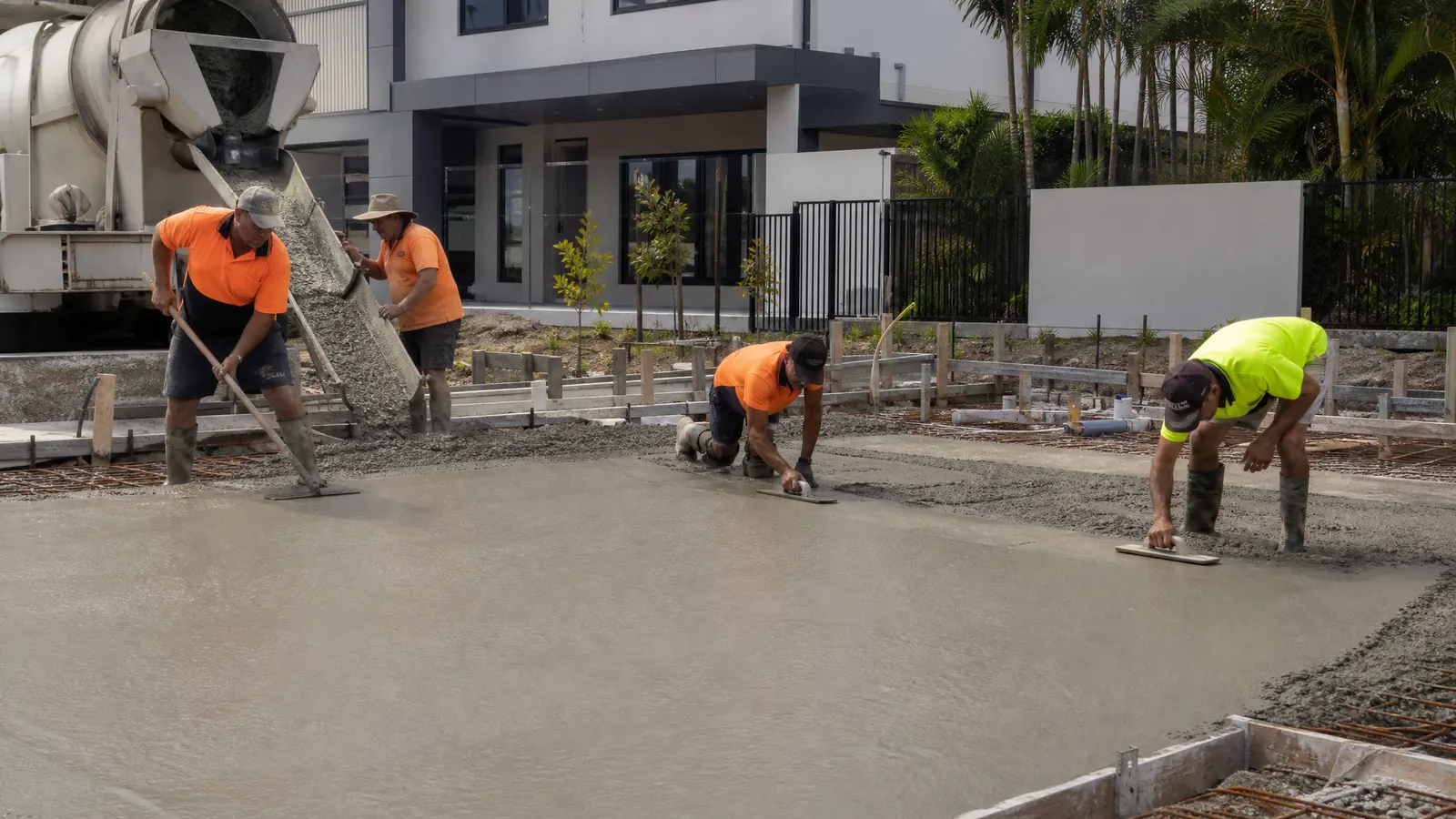 Concreters Gold Coast team working on a project