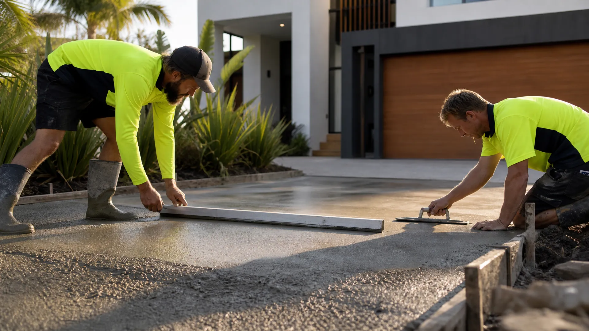 Professional concrete driveway installation on the Gold Coast